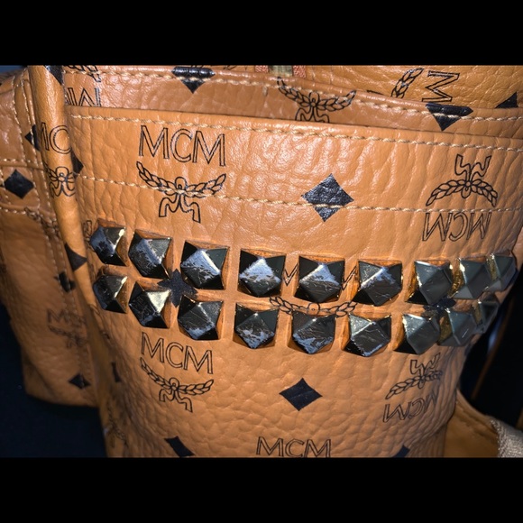 MCM Cognac Brown Medium Backpack